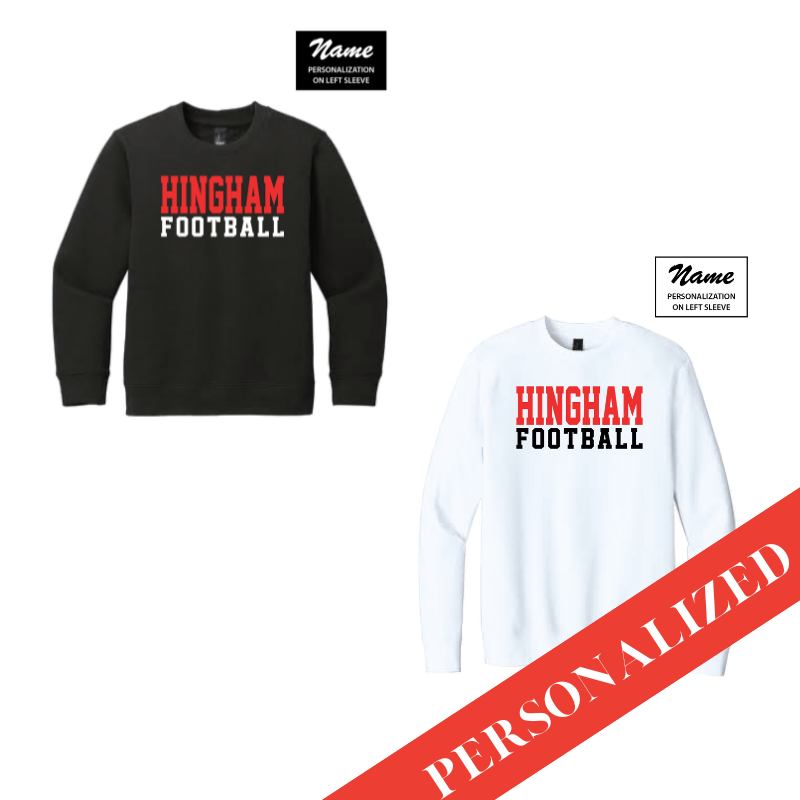 Hingham Football Crewneck Sweatshirt [PERSONALIZED]